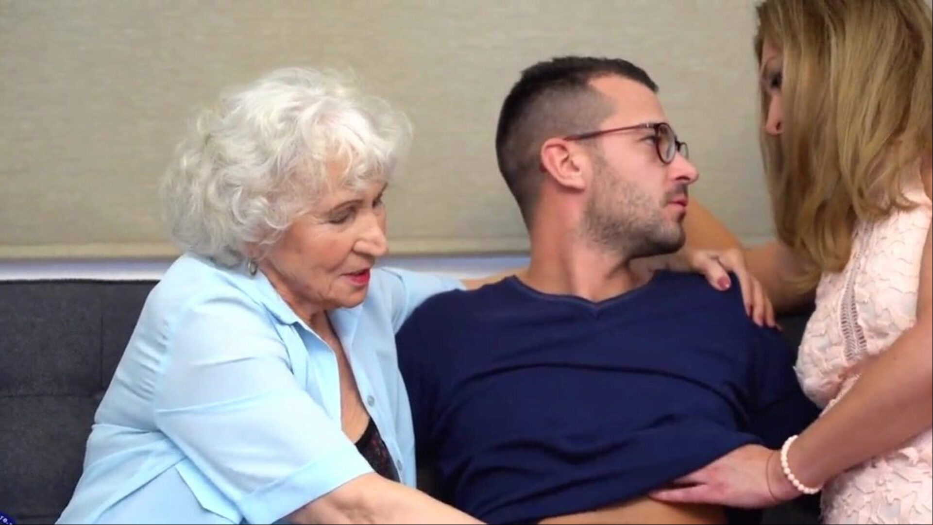Hairy grannie and mama sharing sonnies penis